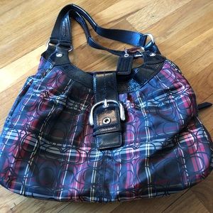 Coach plaid shoulder bag